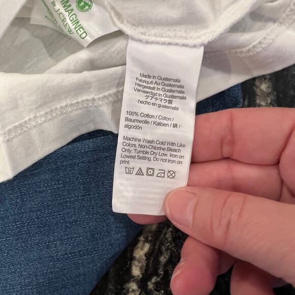 **NWT J. Crew White W/Gold "Wine" Christmas Graphic Tee - Picture 9 of 9